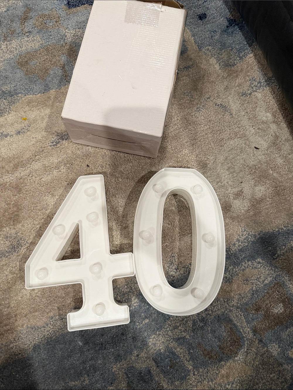 Classic White Marquee Number 40 Light-Up Sign - Brand:
